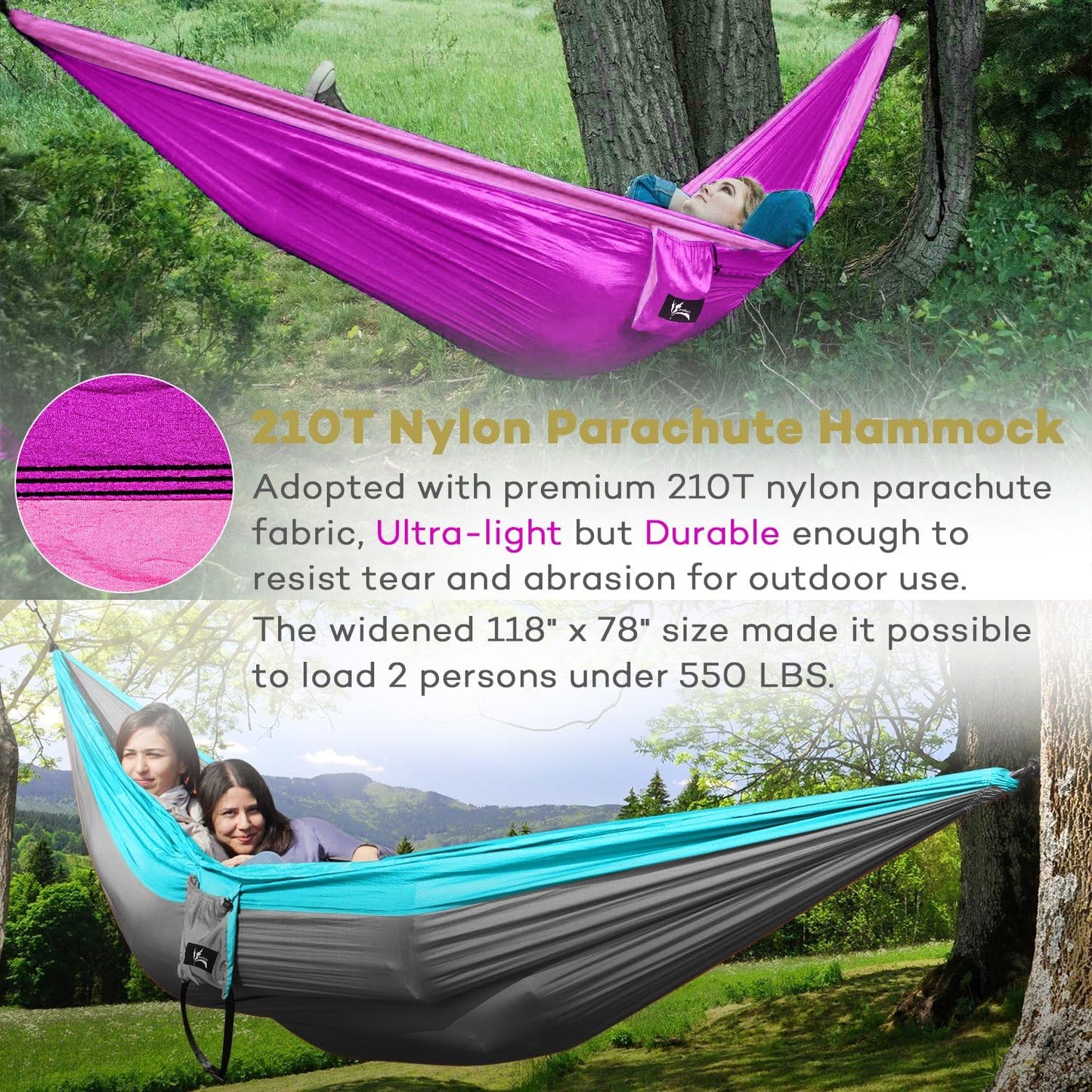 Reinforced Camping Full Set, 118" x 78"/550lbs