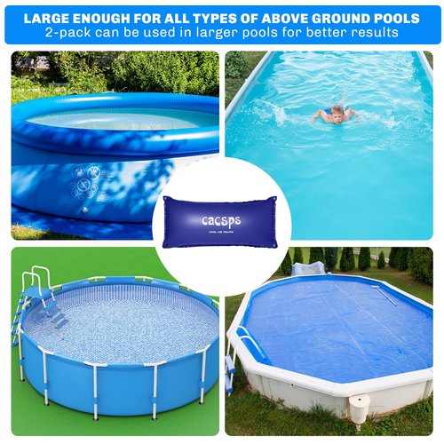 CACSPS Pool Pillow for for Above Ground Pools, 4x8 Ft Pool Air Pillow for Closing Winter Pool Winterizing Kit for Ground Pool, 0.5mm PVC Material, 2X 16.5Ft Rope (Blue)