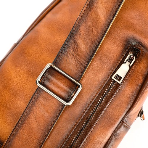 Womens Vintage Leather Sling Bag Crossbody Bag for Women with Metal Buckle, Adjustable Leather Shoulder Strap