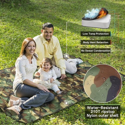 Mirzoyan Woobie Blanket, Military Poncho Liner Camo Insulated Camping Woobie Blanket for Outdoor Hiking Survival Hunting