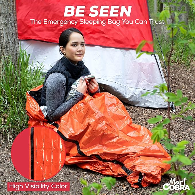 Emergency Sleeping Bag x3, Life Bivy Sack, Emergency Sleeping Bags for Survival Sleeping Bag, Tac Bivvy Bag, Portable Thermal Sleeping Bag, Emergency Blankets for Survival Bag, Sleep Survival Shelter