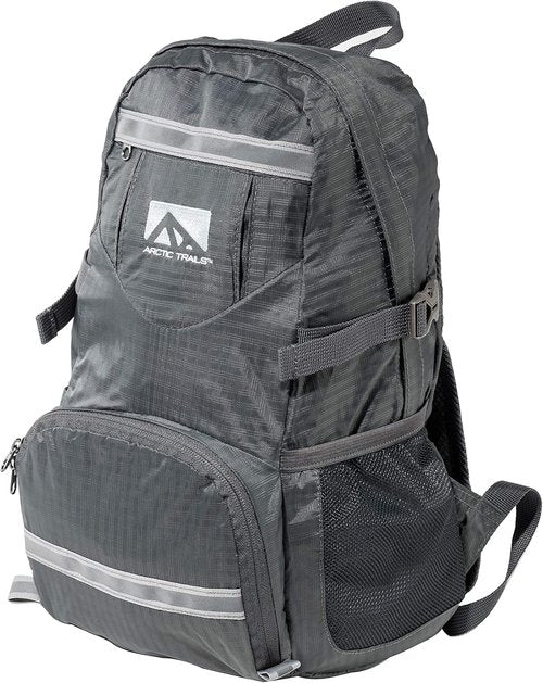 Franklin Sports Arctic Trails Lightweight Packable Durable Travel Hiking Backpack Daypack Outdoor Compact Foldable Design