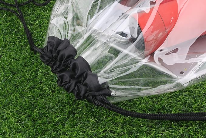 HAOGUAGUA 2 Pieces Clear Drawstring Bags, Waterproof Small Clear Bag for Stadium Colleges Sport Event Work Concert Security Approved