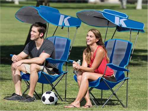 Foldable Canopy Chair for Camping & Tailgating - Kelsyus Grey/Red Outdoor Seating