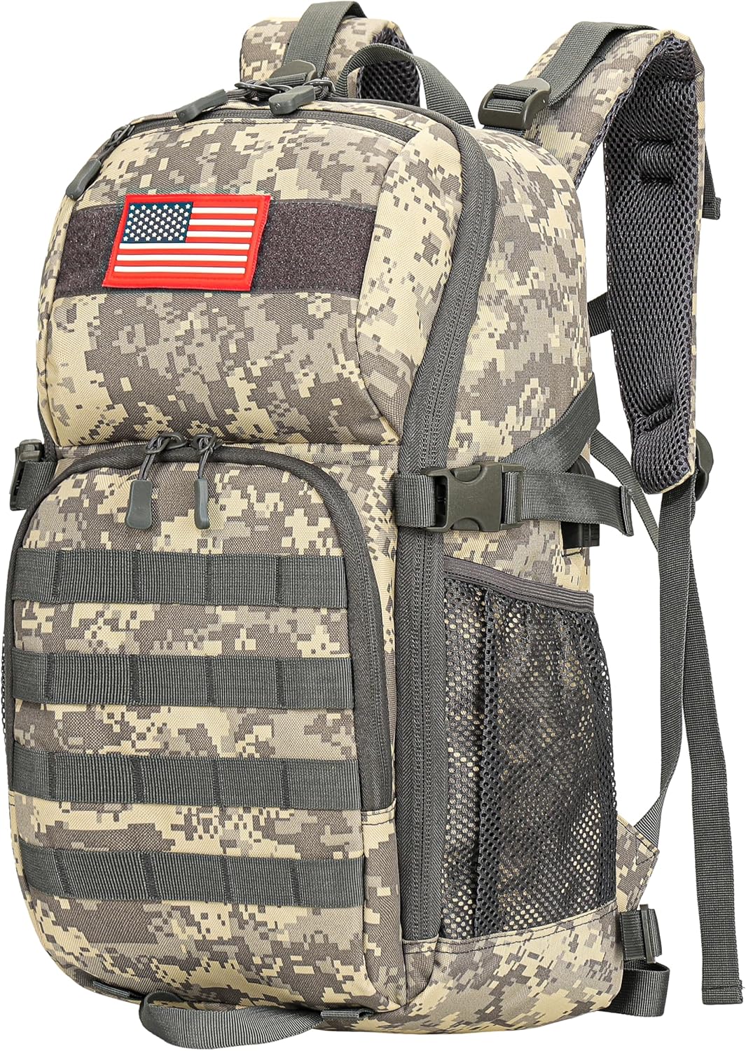outdoor plus Camo Backpack,Military Boys Backpacks for School,40L Army Bookbag with USB Charging Port Waterproof