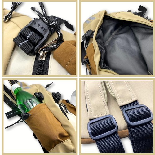OVER GROUND Reflective Two Tone Casual Convertible Sling Backpack Key Ring Strap, Adjustable Travel Zipper Multi-Pocket Crossbody Bags (Blue, Small)