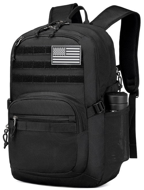 Military Tactical Backpack for Men Army 3 Days Assault Pack Bag with Molle System for Outdoor Adventures (Black, 25L)