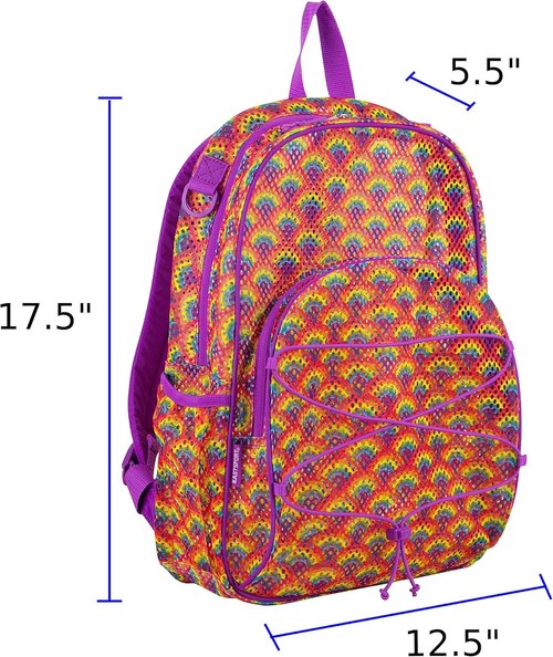 Lightweight Eastsport Mesh Beach Backpack - See-Through Travel Bag for College, Swim & Gym - Black