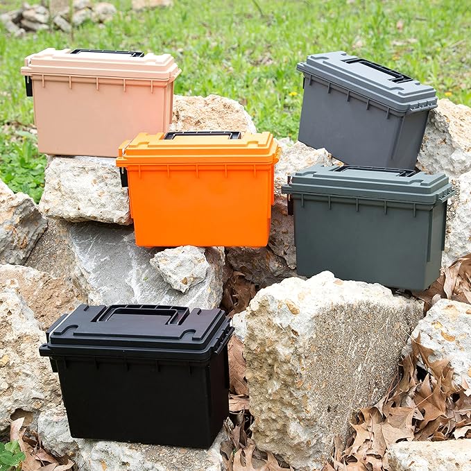 Sheffield 12626 Ammo Storage Box, .30 Cal, Water Resistant, Lockable, Made in USA, Green (Pack of 6)