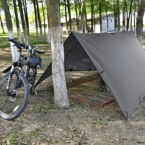 KALINCO 10X10FT Tent Tarp, Picnic Mat Camping Tarp Tent Hammock Tarp, pu Waterproof Camping tarp Tent Rain Fly Picnic Mat Survival Shelter Sunshade