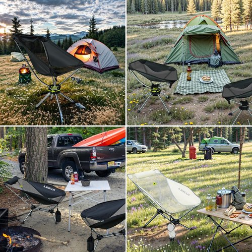 LEKUI Portable Folding Camping Chair,Lightweight Aluminium Alloy Chair Nylon Chair Fabri,Suitable for Outdoor Camping,Beach,Picnic,Barbecue,Fishing,Climbing (Beige-Long)