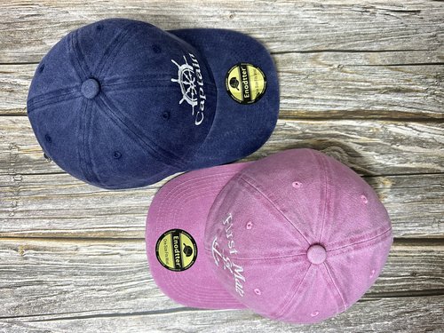 Enodtter Captain First Mate Matching Hats for Couples, Nautical Marine Sailor Hats, Navy Blue Pink Skipper Boating Baseball Caps