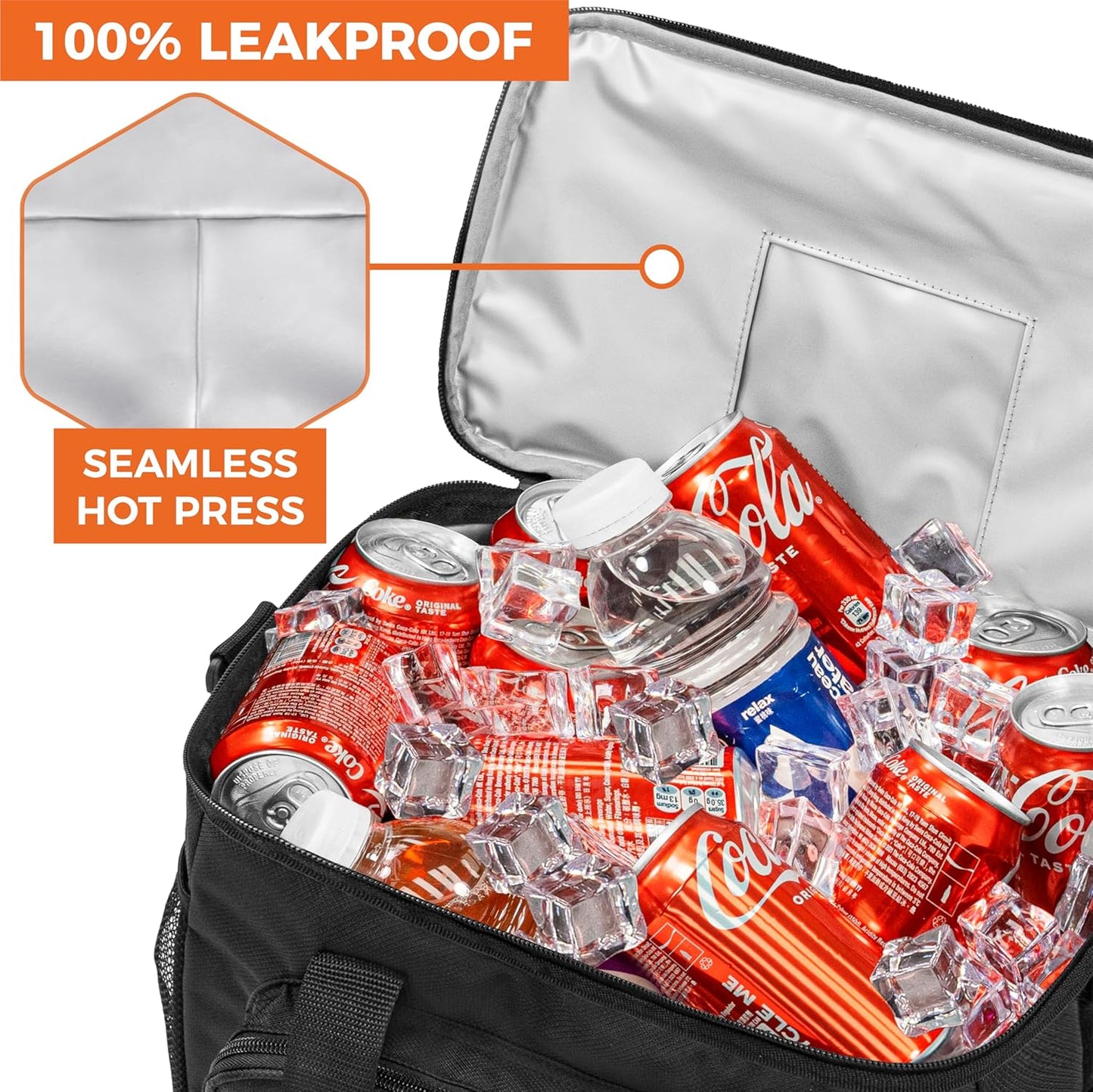 OPUX Soft Cooler Bag, Insulated Collapsible Lunch Cooler Bag for Men Work Camping Beach Travel, Portable Soft Sided Leakproof Waterproof Large Lunch Bag Box with Shoulder Strap 18 Cans, Heather Navy
