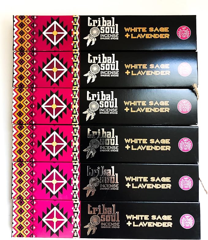 Tribal Soul Incense Smudge Sticks - Premium Incense - 90 Grams (White Sage + Lavender)