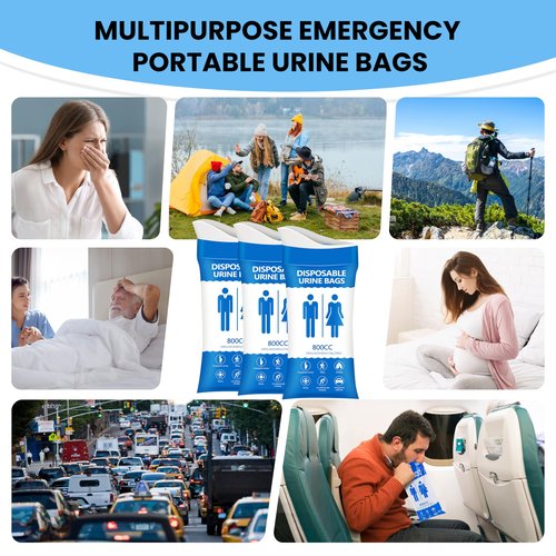 COZYPEPE Disposable Urine Bag for Emergency Use, 12PCS 800ML Unisex Urinal Bag, Travel Urine Bag, Portable Toilet Bag, Vomit Bag for Camping, Traffic Jams, Pregnant, Patients, Hiking and Kids