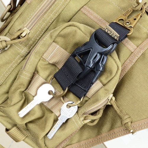 DYZD Tactical Gear Keychain Clip 100% Nylon Belt Key Chain Tactical Key Holder Quick Release Buckle Key Ring (2PCS)
