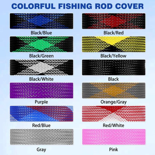 KPEPIX 12PCS Fishing Rod Sleeve Without Lanyard - Fishing Pole Sleeve Fishing Rod Cover for Baitcasting Rod, Casting Rod, Sea Fishing Rod, Fly Rod and Sea Fishing Rod-Fishing Rod Sock