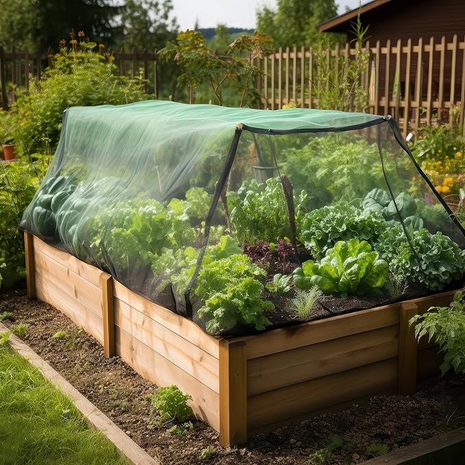 Green DIY Mosquito Net Fabric | 10x50 FT Netting | Insect Cover for Garden, Patio, Outdoor & Windows | Multiple Sizes in Black, White & Green | Raised Bed Screen Mesh Barrier