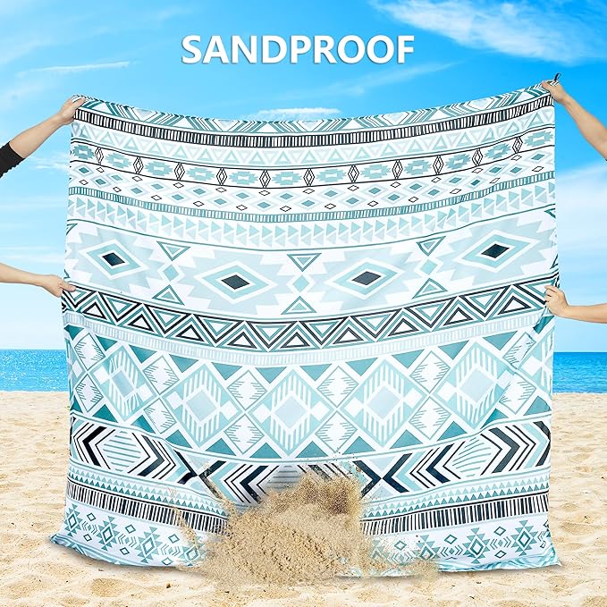AISPARKY Beach Blanket Waterproof Sandproof Quick Drying Beach Mat Extra Large Outdoor Picnic Blanket for Travel Camping Hiking