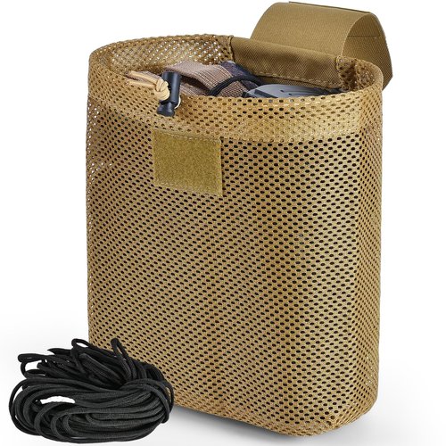 Tactical Molle Dump Pouch Foldable Mag-Net Drawstring Recycle Pouch Recovery Tool Pack for Molle Belt Tactical Vest Backpack +50ft Paracord for Survival Paracord Survival Cord