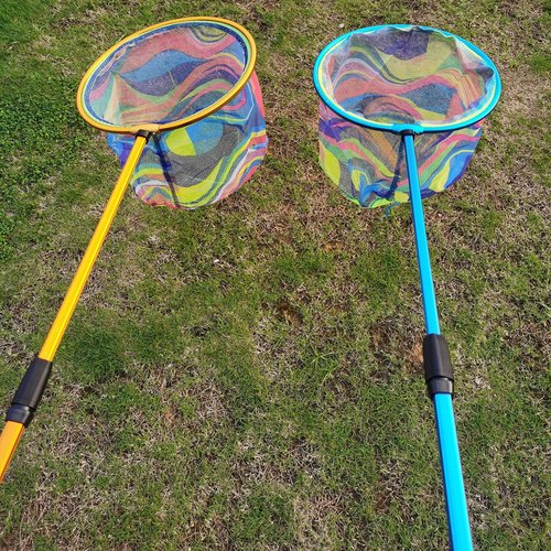 Kids Fishing Net, 3 Pack Telescopic Beach Nets with Aluminum Pole Handle, Butterfly Net for Kids, Fish Net Crab Nets Fishing Gear for Kids Youth, Outdoor Playing