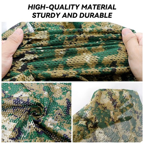 Yzpacc 6.5x5ft Camo Netting Camouflage Netting, Clear View Camo Mesh Netting Fabric Against Insect for Hunting Shooting Camping Decoration Concealment Tree Stand