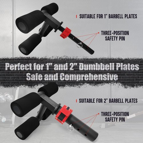 Tib Bar for Tibialis Anterior and Calf Muscle Training Adjustable 1" & 2" Barbell Plate Compatibility, Heavy-Duty Steel, Ideal for Lower Leg Strength, Shin Splint Prevention, and Home Gym Use (Black)