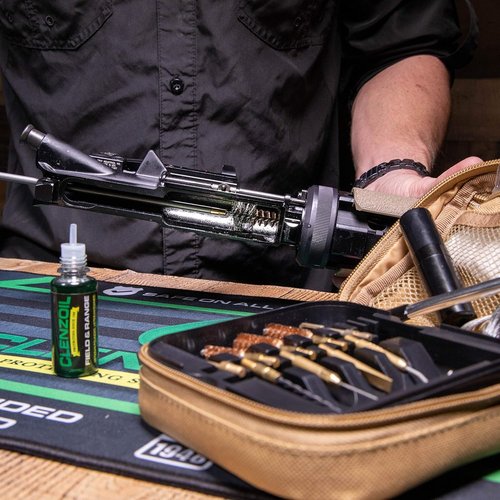 Clenzoil Tactical Gun Cleaning Kit | .223, 5.56mm, 380, 9mm, 300, 7.62mm | Rifle & Pistol Kit | Includes CLP, Bore Brushes, Patches, Tools & More