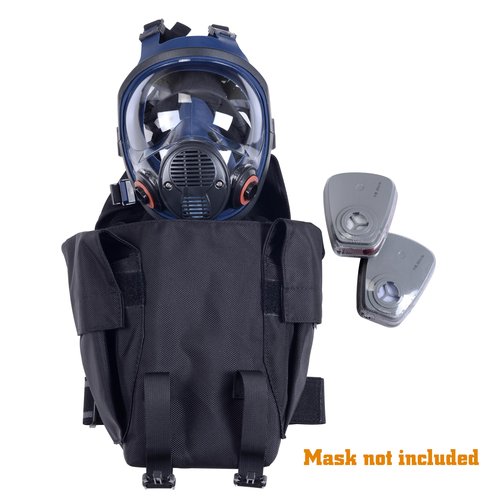 SdTacDuGe Tactical Gas Mask Drop Leg Pouch, Gas Mask Leg System with Quick Release Metal Clip, Polymer D Ring, Shoulder Strap, Leg Strap, and Adjustable Height Panel