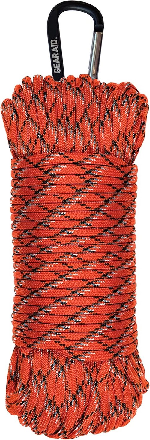 Gear AID 550 Paracord and Carabiner, 7 Strand Utility Cord for Camping and Survival