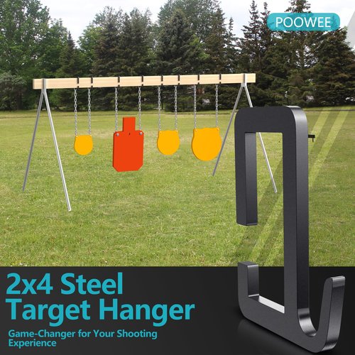 POOWEE 2x4 Target Hanger - Ar500 2x4 Target Stand Brackets, Plate Hangers,Ar500 Plate Shooting Bracket