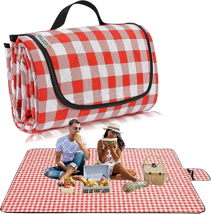 Large Picnic Blanket Beach Blanket Waterproof Sandproof Outdoor Blanket Foldable Beach Mat Sandfree Handy Mat with Carry Strap Lightweight Beach Mat fit 2 to 4 Adults for Beach Grass Lawn Park