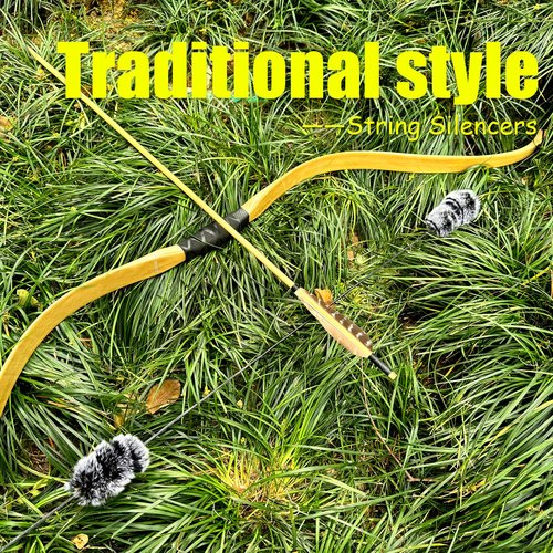 Luoyer 2 Pair Bow String Silencers Soft Bowstring Shock Absorber Stabilizers Archery Bowstring Dampeners for Recurve Bow and Traditional Longbow