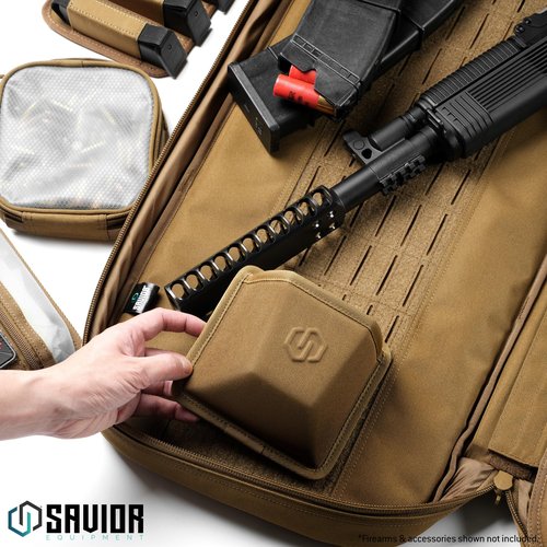 Savior Equipment Tactical Rifle Muzzle Cover Barrel Shield Protector, Semi-Hard Molded Muzzle Protection Cover w/Hook Backing, Range Gear Utility Storage Pocket, Black