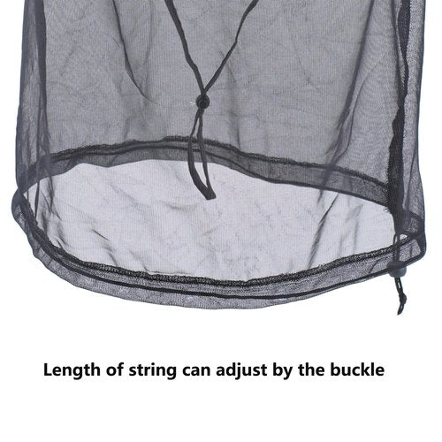 Mosquito Head Net Hat Sun Safari Hats with Hidden Net Mesh Mask for Fishing Hiking Camping Climbing (US, Alpha, Small, X-Large, Black)