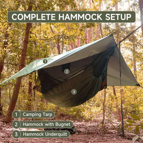 Travel Bird Hammock Underquilt for Camping Hammock, Warm Insulation Ultralight 4 Season Under Quilt for Hammocks, Portable for Hiking, Backpacking