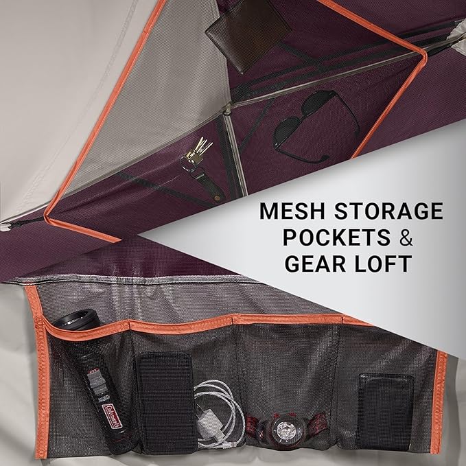 Coleman Skydome Series Camping Tent Weatherproof Tent Includes Pre-Attached Poles Rainfly Carry Bag and Unique Pattern Sets up in 5 Minutes