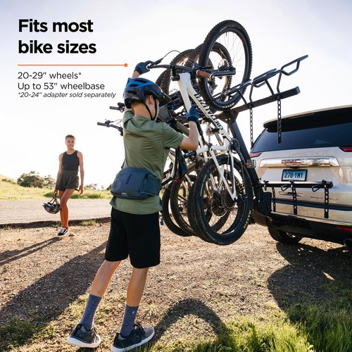 Thule Revert Vertical Hitch Bike Rack, Mountain Bike Rack for Trucks and Vans, Assisted Lift and Lower, 4 Bike Hitch Rack, e-Bike Compatible Vertical Rack, no Frame or Fork Contact