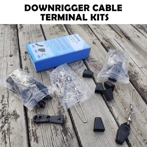 EUPHENG 10PCS Downrigger Cable Terminator Kit, Fast & Reliable, No Special Tools Required, Ideal for Both Salt and Freshwater