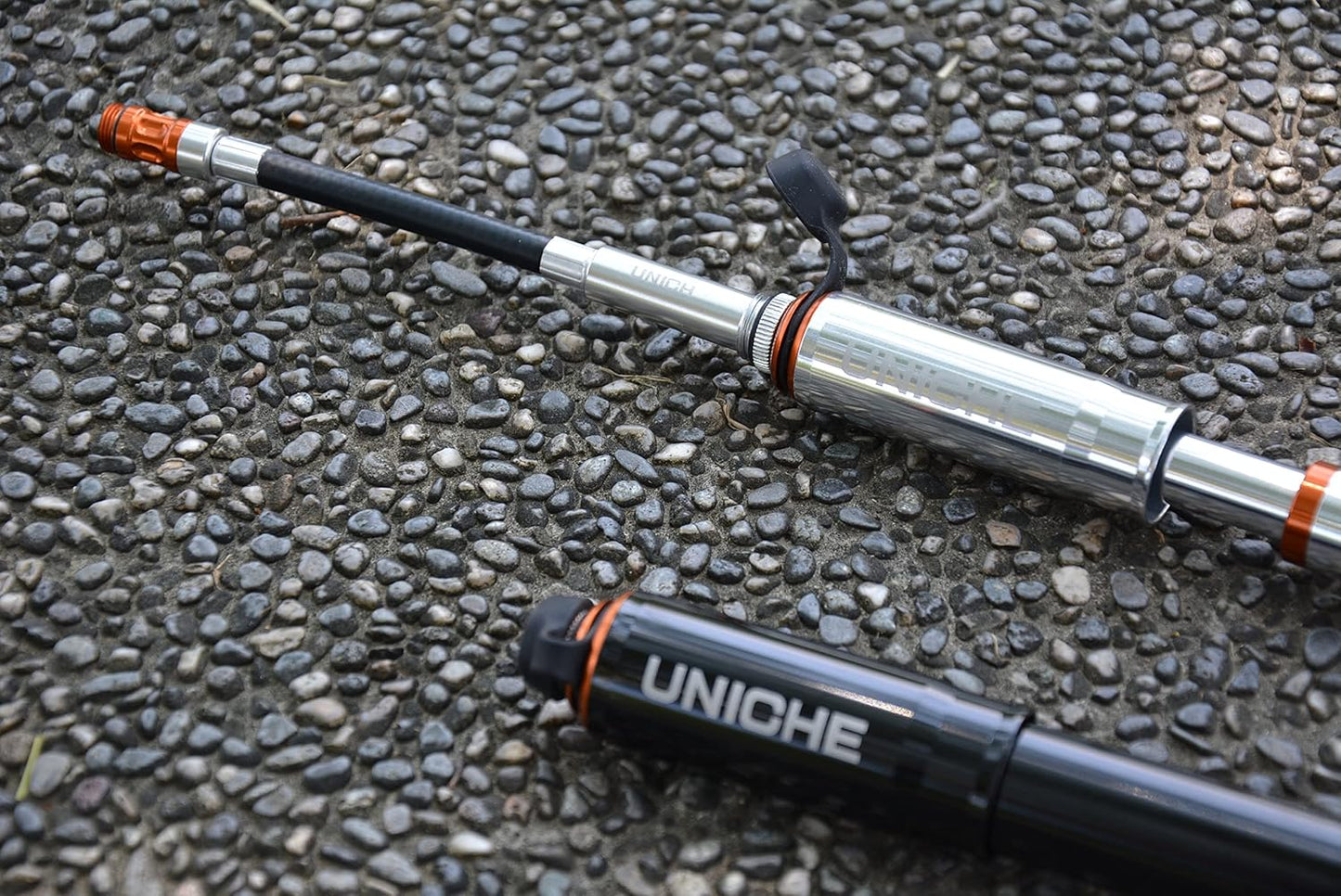 UNICHE Tech HV Bike Frame Pump with Gauge Fits Presta & Schrader - High Volume - Portable Mini Bicycle Pump for Mountain and BMX Bikes, Includes Mount Kit – Large