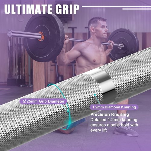 Olympic Barbell Curl Bar EZ Bar 4/5/6/7 FT Barbell Bar 300/400/500/600 Weight Capacity Strength Training Bar for Home Gym