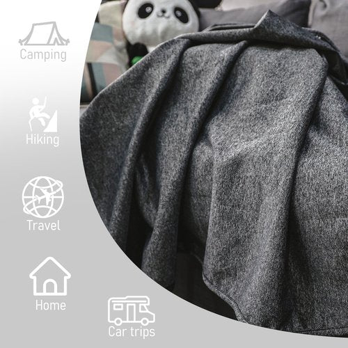 MUEUSS Travel Blankets for Airplane,Train,Car,Soft Compact,Adult Wearable Hoodie Blanket for Office Women,Desk Blanket, Office Chair Blanket Wrap for All Season Use,Camping Blankets 65" x 40",Gray