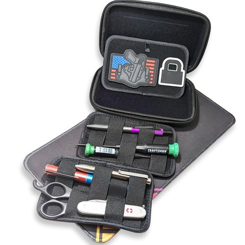 Vault Nano Protective Mini Travel Case in Matte Black, Carbon, Green Carbon, White Carbon, Purple Carbon and Orange Carbonwith Zipper Closure (Orange Carbon)