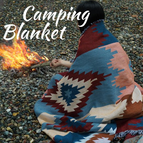 DUKUSEEK Camping Blanket with Aztec Pattern, Warm Stadium Blankets for Cold Weather, Portable, Wearable Outdoor Throw Blankes for Sporting Events, Concerts, Couch, Sofa 87" x 63"