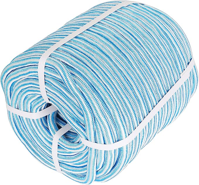 Arborist Tree Rope, 1/2inch by 200FT, 24 Strand Bull Rope up to 8000lbs Tensile Strength, Blue and White