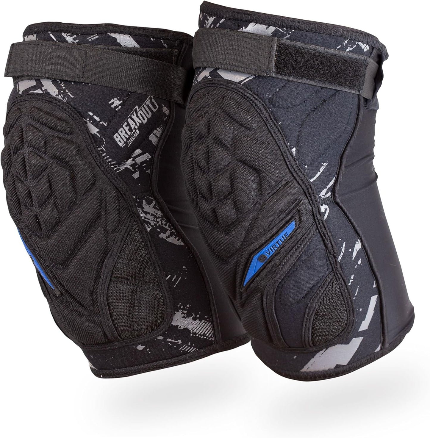 VIRTUE Breakout Knee Pads - Lightweight Multi-Sports Protective Pads with Moisture Wicking Compression Sleeve Liner and High Density 3D Molded Foam for High Impact Protection - Black