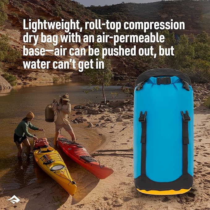 Sea to Summit eVac Compression Dry Bag, Waterproof Compression Sack, 13 Liter, Turkish Tile Blue
