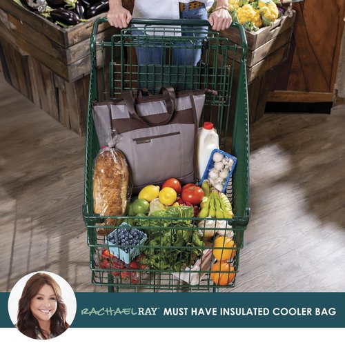 Rachael Ray Chillout Reusable Grocery Bag and Lunch Bag, Cooler Bag, Soft Sided Cooler and Lunch Bag, Insulated and Leak Proof