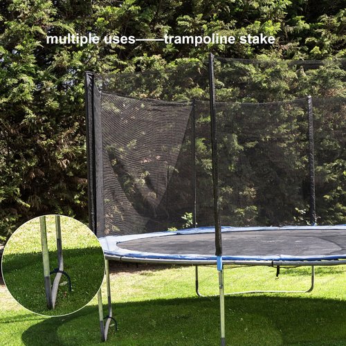 Moonmama Ground Stakes Steel Rebar Stakes Tents Nails Heavy Duty Garden Stake Ground Anchor Pegs U Shaped Metal Fences Stake for Trampolines Camping Canopies Sheds Swing Sets, 10inch 10ge