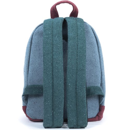 DIME BAGS Mini Hemp Backpack, Made with 100% Nepali Hemp, Travel Bag with Adjustable Padded Straps & Hidden Pocket, Eco-Friendly Daypack for Everyday Use, Unisex, Naturals Mystic (Boho Blue)